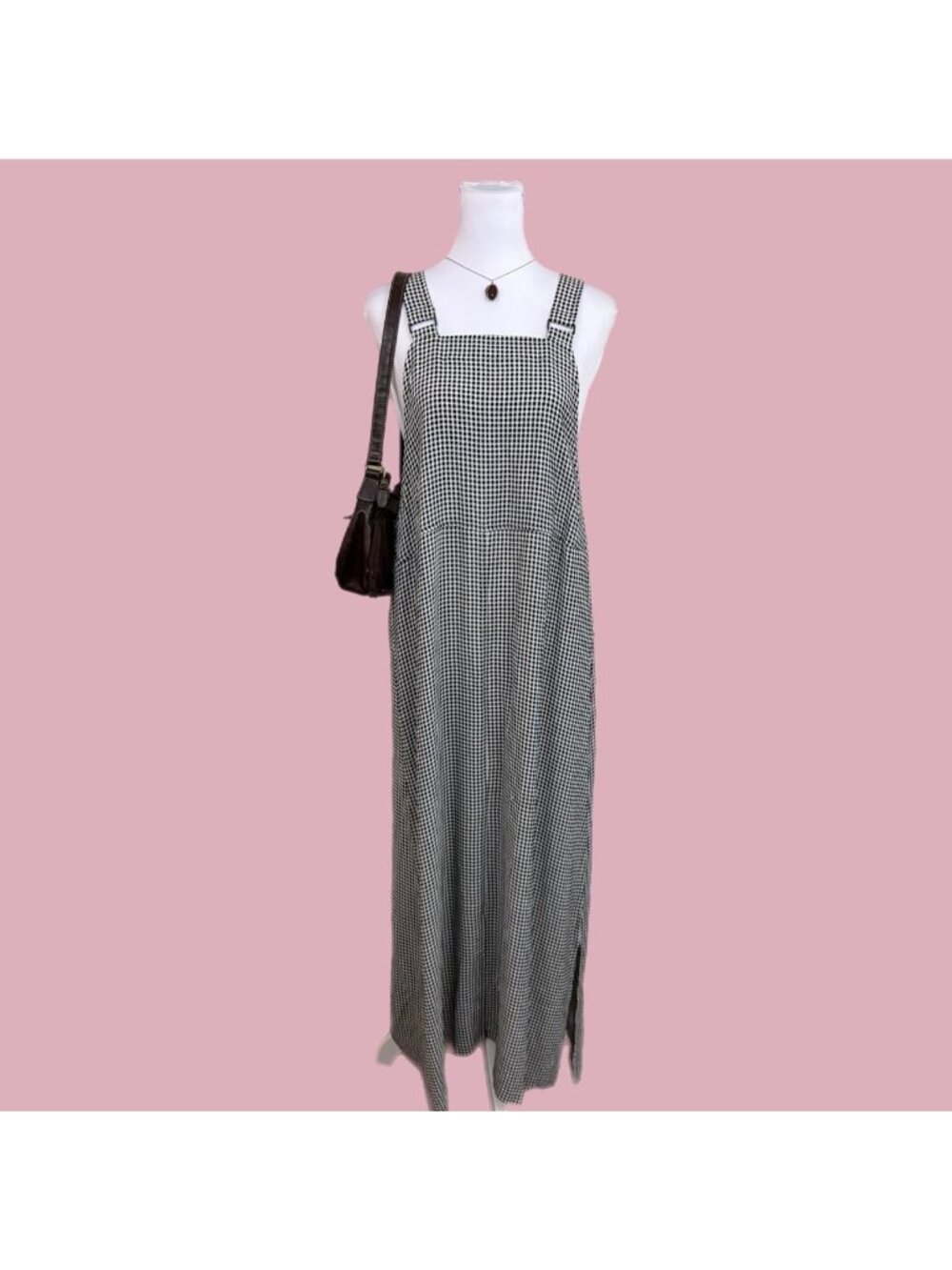 y2k gingham cottagecore overall dress
